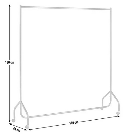 Home Heavy Duty Single 5 Feet Clothes Rail Black | Garment Hanging Rail Clothes