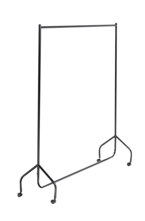Home Heavy Duty Single 5 Feet Clothes Rail Black | Garment Hanging Rail Clothes