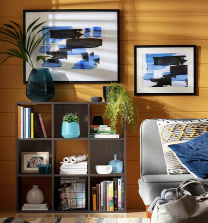 Home Home 9 Cube Storage Unit Walnut | Modular Shelving Organiser Furniture