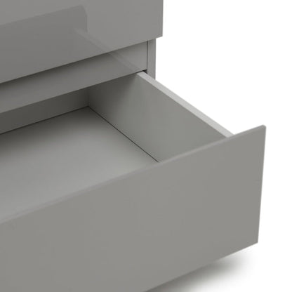 Home Jenson 2 Drawer Bedside Table - Gloss Grey | Sleek Minimalist Look