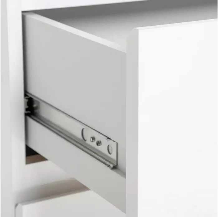 Home Jenson 2 Drawer Bedside Table - White Gloss | Bedroom Storage Nightstand