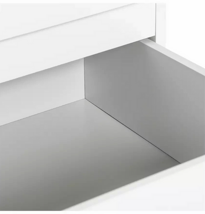 Home Jenson 2 Drawer Bedside Table Matte White | Bedroom Storage Nightstand Unit