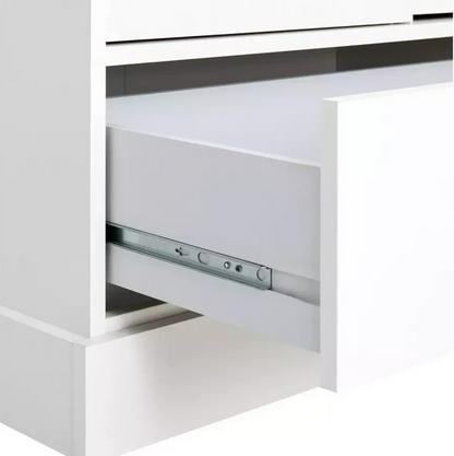 Home Kensington 3 Drawer Bedside Table Ivory | Bedroom Storage Nightstand Unit