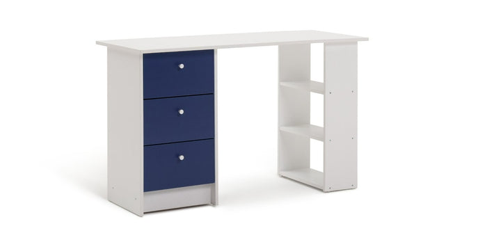 Home Kids Malibu 3 Drawers Desk - Blue & White | Kids desk with storage