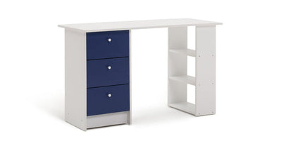 Home Kids Malibu 3 Drawers Desk - Blue & White | Kids desk with storage