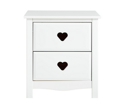 Home Kids Mia 2 Drawer Bedside Table - White | Kids’ Room Furniture Storage