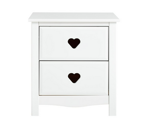 Home Kids Mia 2 Drawer Bedside Table - White | Kids’ Room Furniture Storage