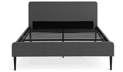 Home Kristopher Small Double Fabric Bed Frame Charcoal | Modern Bedroom