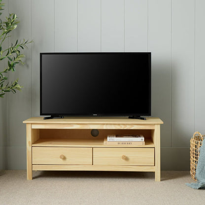 Home Logan 2 Drawer TV Unit - Pine | Media Furniture