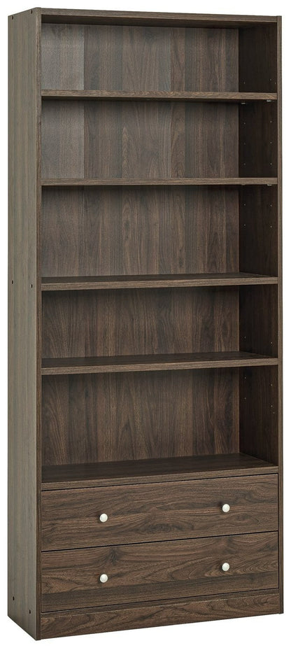 Home Maine 2 Drawer Bookcase - Walnut | Neat Accessory Storage