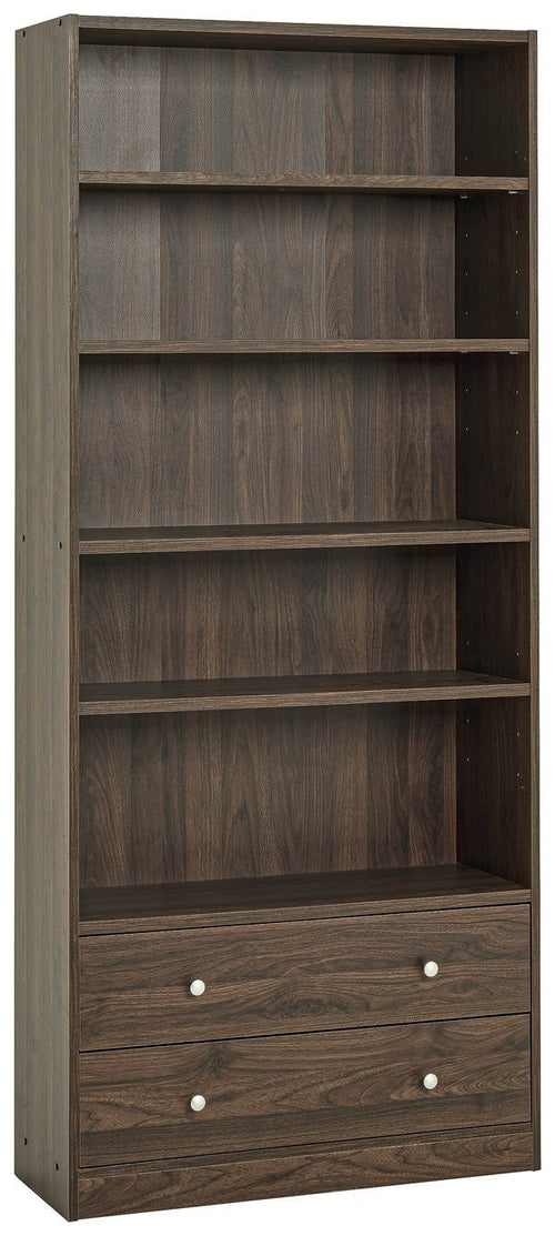 Home Maine 2 Drawer Bookcase - Walnut | Neat Accessory Storage