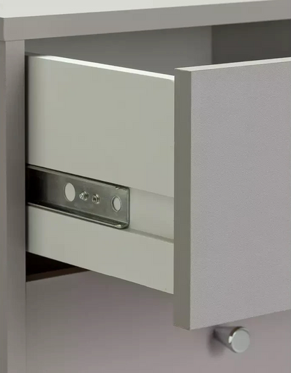 Home Malibu 3 Drawer Bedside Table Grey | Bedroom Nightstand Storage Furniture