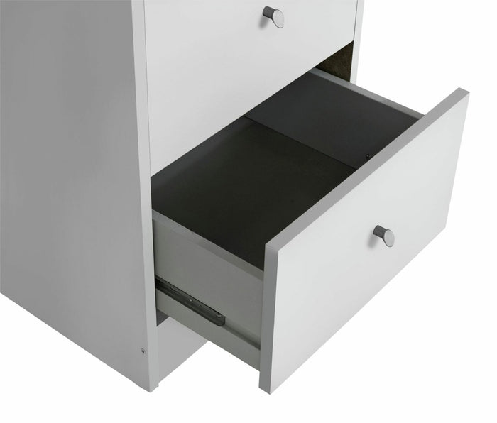 Home Malibu 3 Drawer Office Desk - White | Storage Desk for Home Office or Study