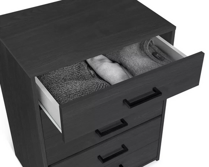 Home Oslo 5 Drawer Chest Black Oak Effect | Modern Furniture Storage Dresser
