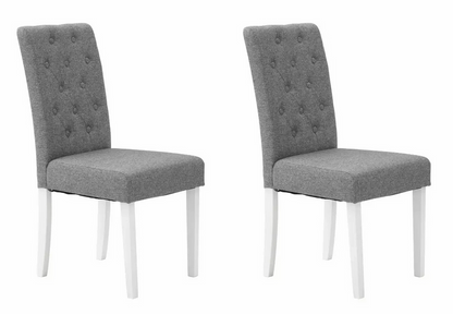 Home Pair of Tweed Fabric Dining Chairs Grey | Modern Kitchen Dining Chair Set
