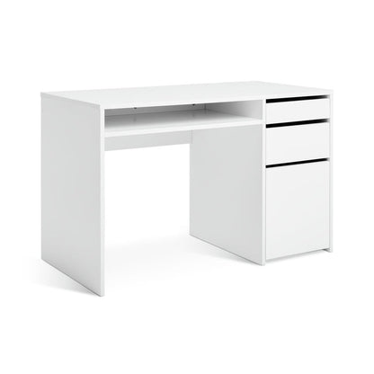 Home Pepper 2 Drawer Pedestal Office Desk - White | Modern Computer Workstation