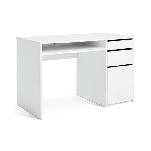 Home Pepper 2 Drawer Pedestal Office Desk - White | Modern Computer Workstation