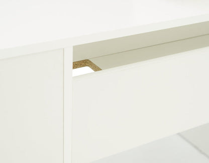 Home Pepper 2 Drawer Pedestal Office Desk - White | Modern Computer Workstation
