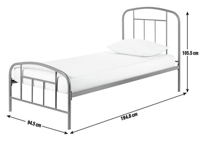 Home Pippa Single Metal Bed Frame - Dark Grey | Durable Sleeping Solution