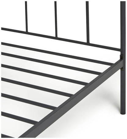 Home Pippa Single Metal Bed Frame - Dark Grey | Durable Sleeping Solution