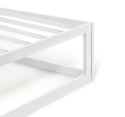 Home Platform Small Double Metal Bed Frame - White