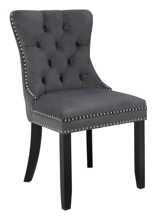 Home Princess Velvet Dining Chair - Charcoal | Comfort Stylish Seating Interior