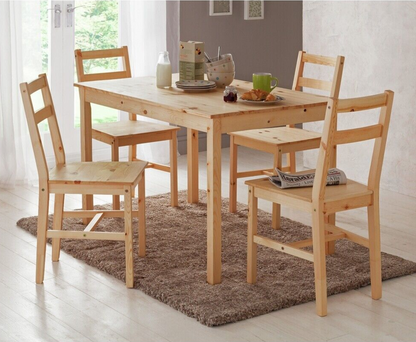 Home Raye Light Wood Dining Table & 4 Light Wood Chairs | Modern Dining Set