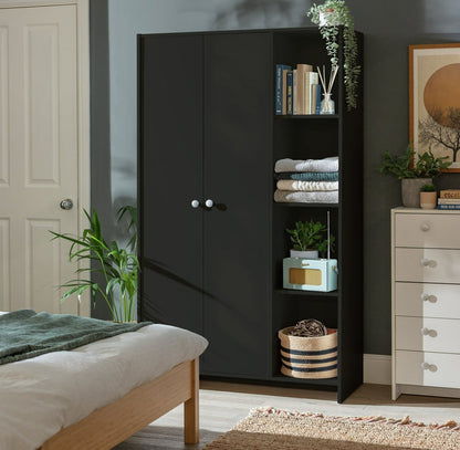 Home Seville 2 Door Open Shelf Wardrobe - Anthracite (B Grade)