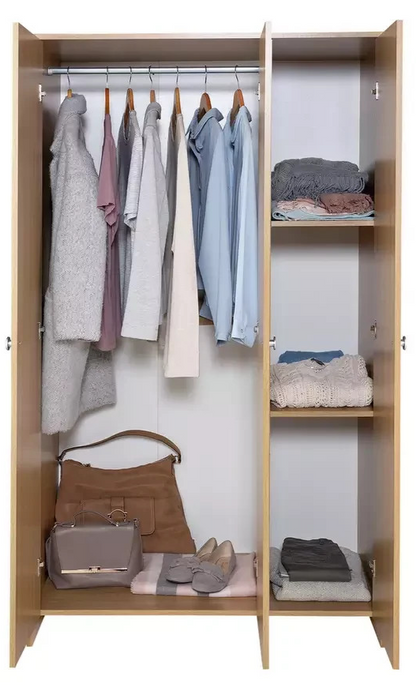 Home Seville 3 Door Wardrobe - Oak Effect | Warm Wood Look