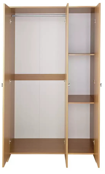 Home Seville 3 Door Wardrobe - Oak Effect | Warm Wood Look