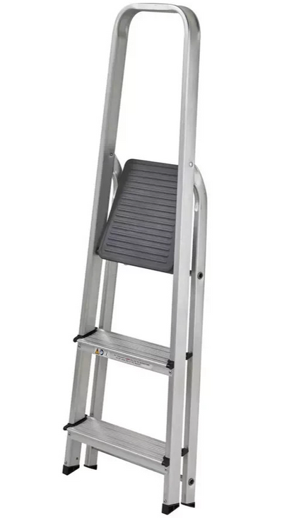 Home Werner 3 Tread High Handrail Step Ladder | Folding Steel Household Ladder