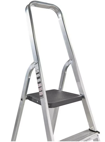 Home Werner 3 Tread High Handrail Step Ladder | Folding Steel Household Ladder