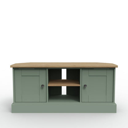Home Winchester 2 Door Corner TV Unit - Green | Stylish Media Storage