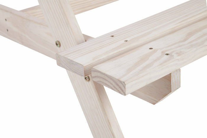 Home Wooden 4 Seater Picnic Table - White | Outdoor Patio Furniture for Backyard
