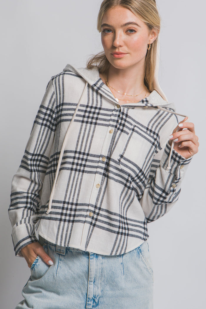 HOODED FLANNEL SHIRT