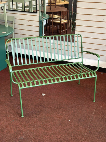 Indu 2 Seater Metal Garden Bench - Green (S)