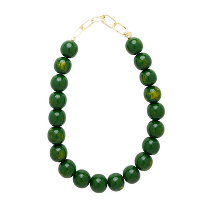 Ink & Alloy Iris Resin Bead Necklace