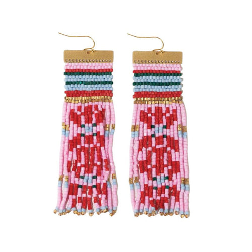 Ink & Alloy Lauren Faire Isle Nordic Beaded Fringe Earring
