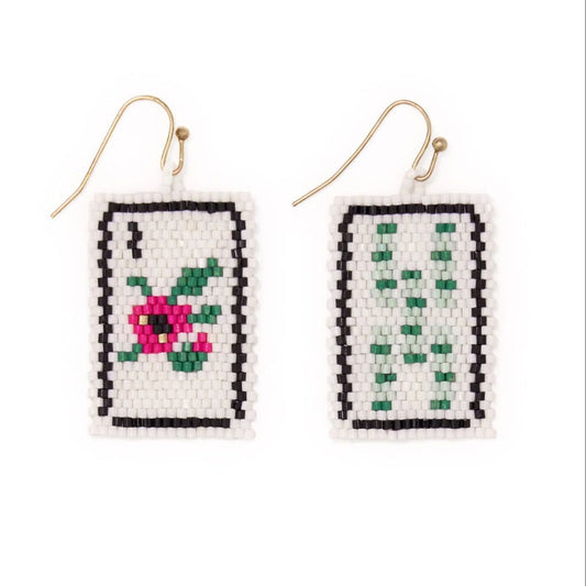 Ink & Alloy Lily Mahjong Earrings