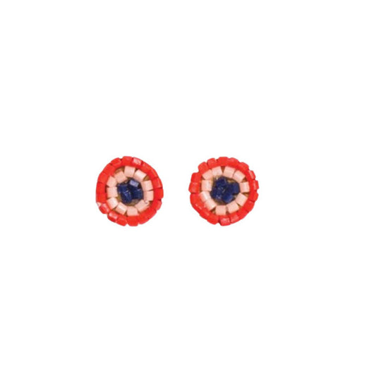 Ink and Alloy Rowan Circles Beaded Post Earrings