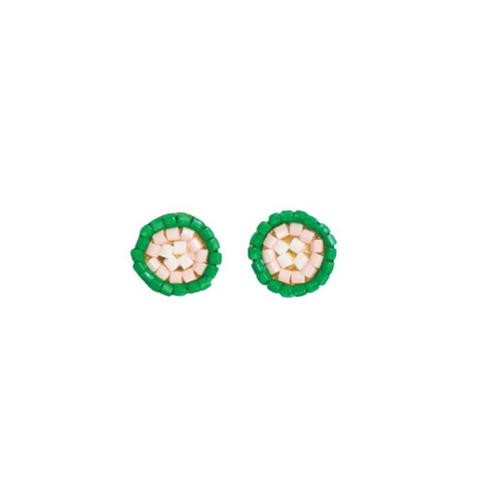 Ink and Alloy Rowan Circles Beaded Post Earrings