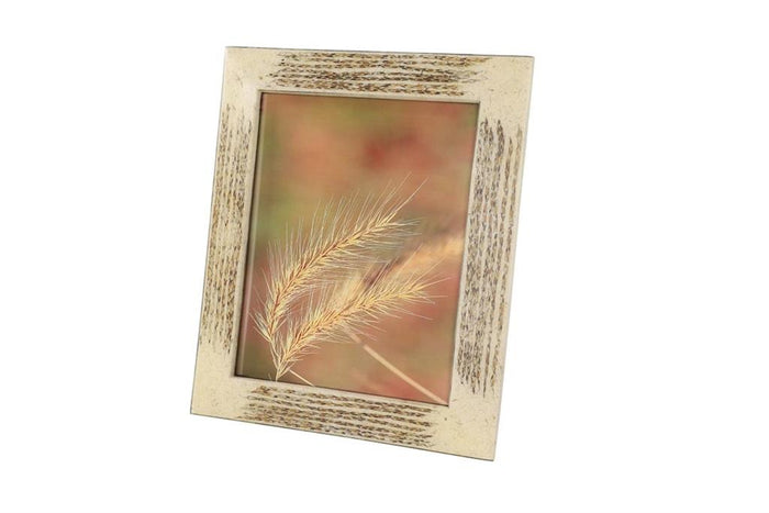 INLAID BEIGE & GOLD VERVAIN AND SENTIMENT GRASS LARGE PICTURE FRAME