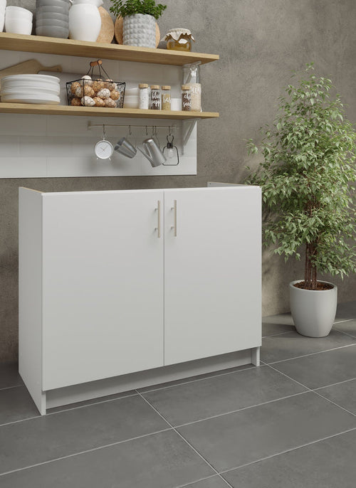 JD Greta Fixed Height Kitchen Sink Unit 1000mm - White Matt (A-)