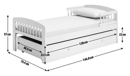 Jesse Toddler Bed With Drawer - White | Children's Bedroom Furniture