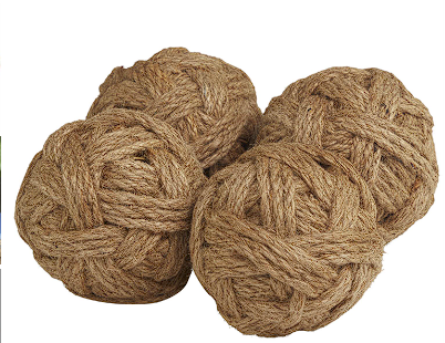 JUTE HANDMADE DECORATIVE BALL ORBS & VASE FILLER, SET OF 4 4"D