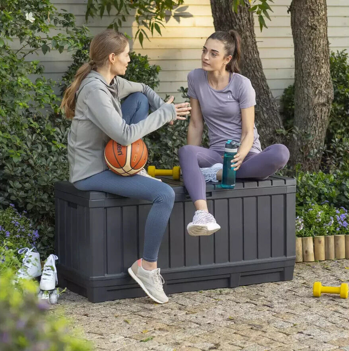 Keter Kentwood 350L Outdoor Garden Storage Box - Grey