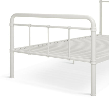 Kids Agnes Metal Single Bed Frame - White | Durable Sleep Support