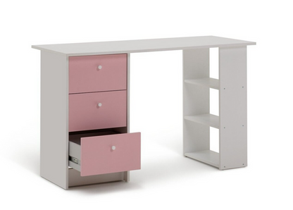 Kids Malibu 3 Drawers Desk - Pink & White ( B Grade )