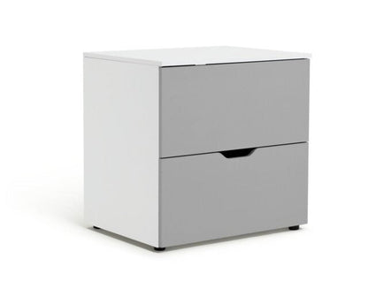Kids Pod Low 2 Drawer Chest - Grey | Compact dresser for children