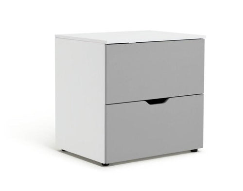 Kids Pod Low 2 Drawer Chest - Grey | Compact dresser for children